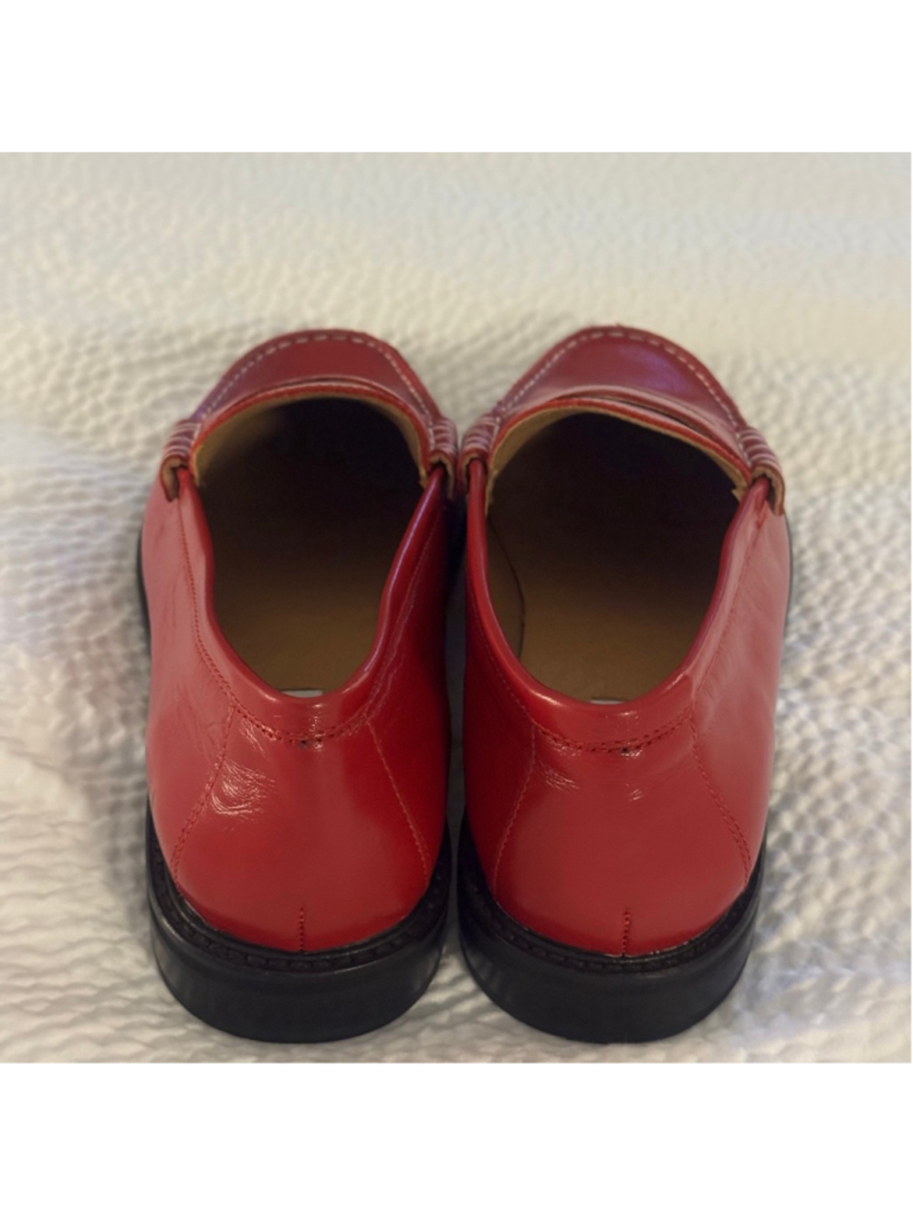 Steve Madden Red Leather Penny Loafers Women’s Size 9.5 Classic Preppy Chic - Picture 5 of 9